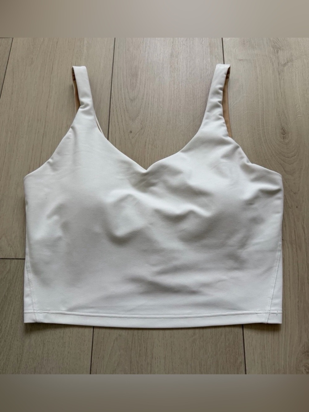 Old Navy White V-Neck Longline Sports Bra Tank